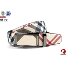 Summer Design Striped Cowhide Leather Ratchet Belt for Women and Men